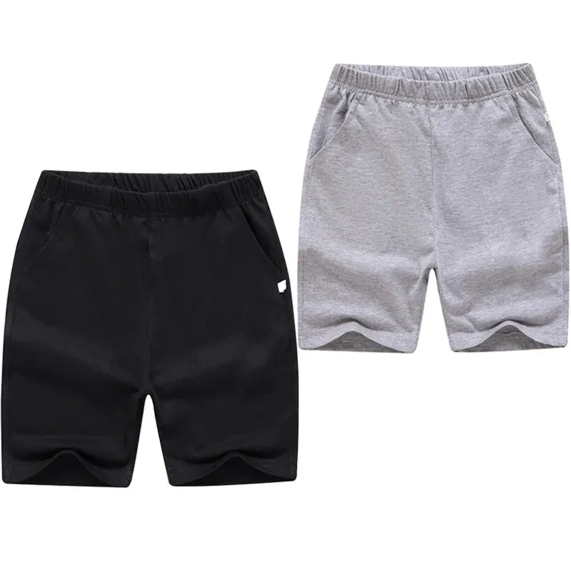 Big Kids Shorts Wholesale 3-12T Children Boys Casual Short Pajamas Classic Three-Colors Black White Gray School Girls Sweatpants