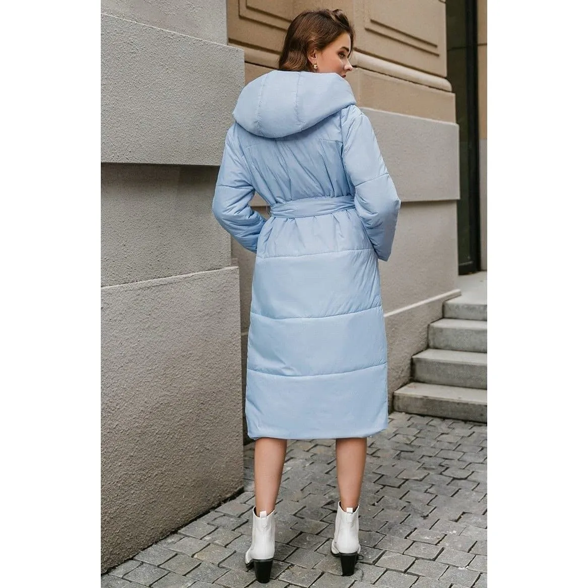 Casual Light Blue Autumn Winter Women