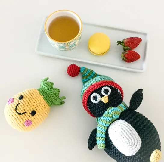 Crocheted Penguin Rattle