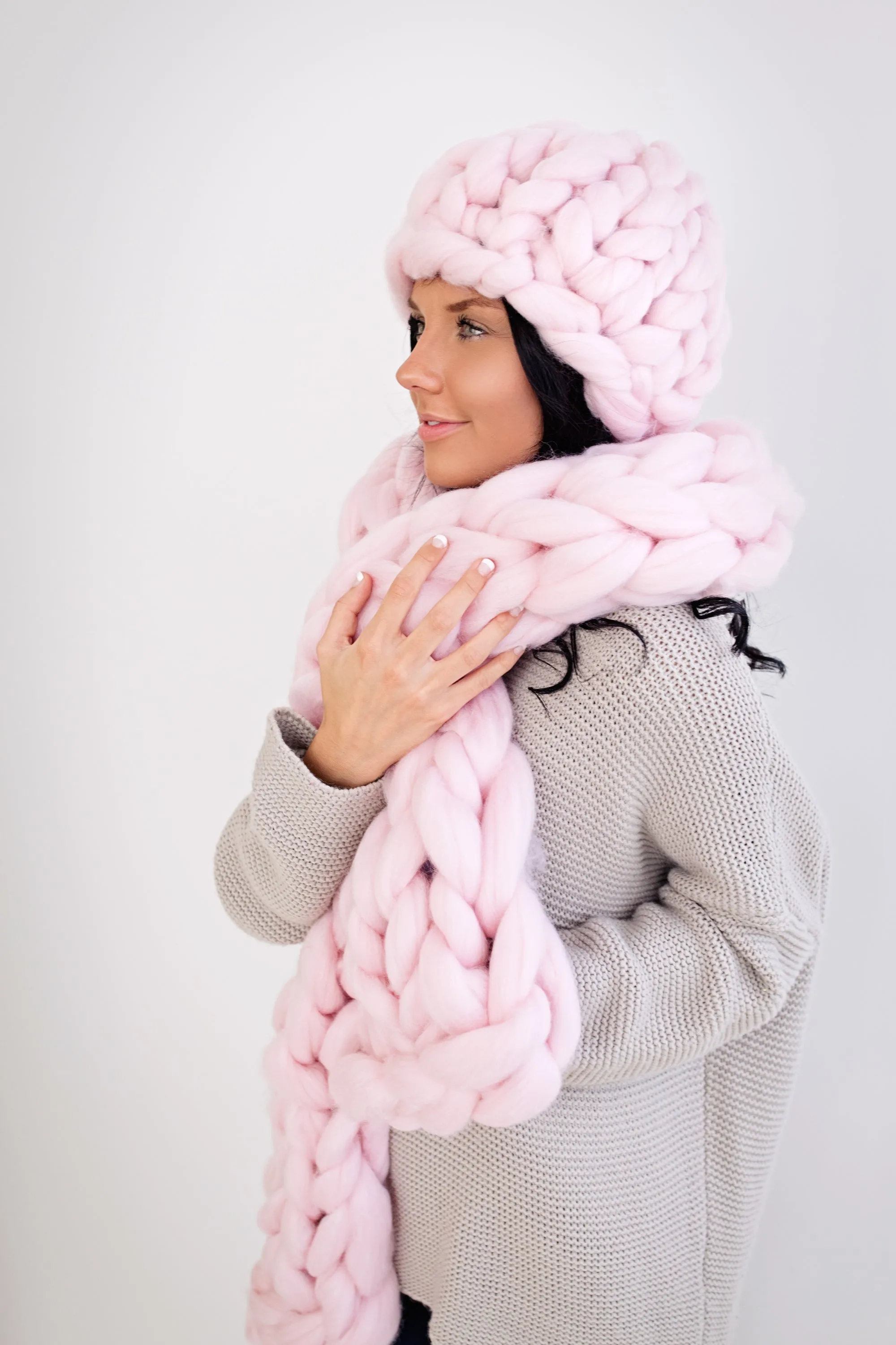 DIY Hand Knit Kit for a scarf and hat