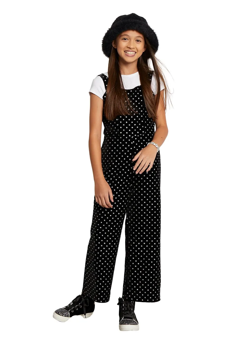 Dot Velour Jumpsuit