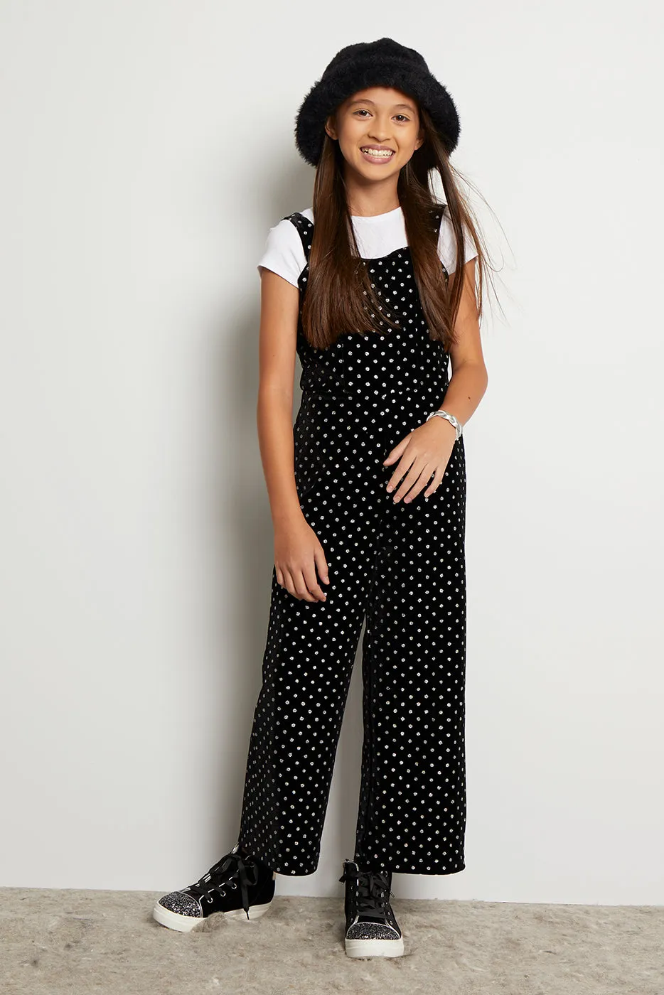 Dot Velour Jumpsuit