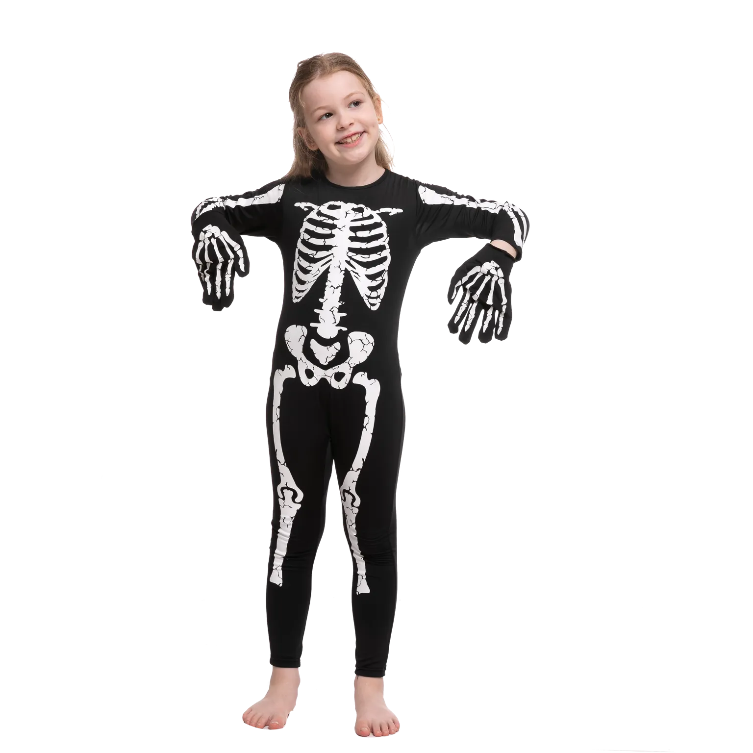 Girl's Pretty Skeleton Costume Cosplay - Child