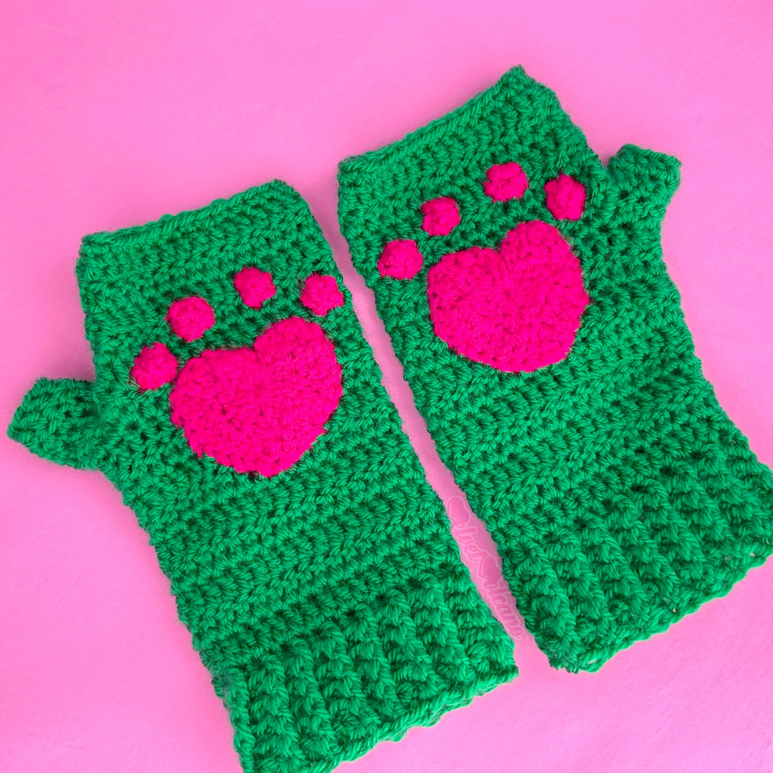 Kitty Paw Fingerless Gloves (Custom Colour)