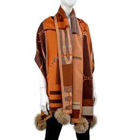 KNIT SCARF EQUESTRIAN ORANGE