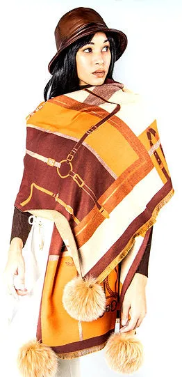 KNIT SCARF EQUESTRIAN ORANGE