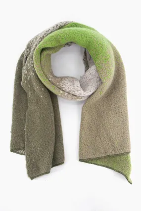 Lia Heavyweight Scarf - Green, Ombre Colour Block
