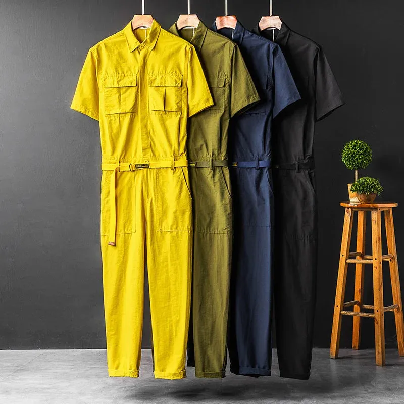 Men's High Streetwear Stylish Workwear Jumpsuit