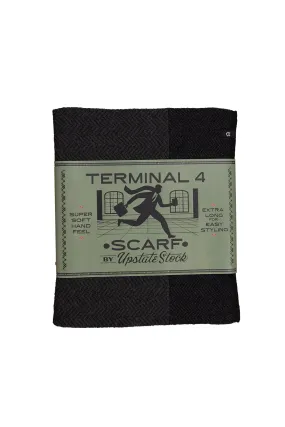 NEW Black Merino Wool and Recycled Polyester Terminal 4 Scarf