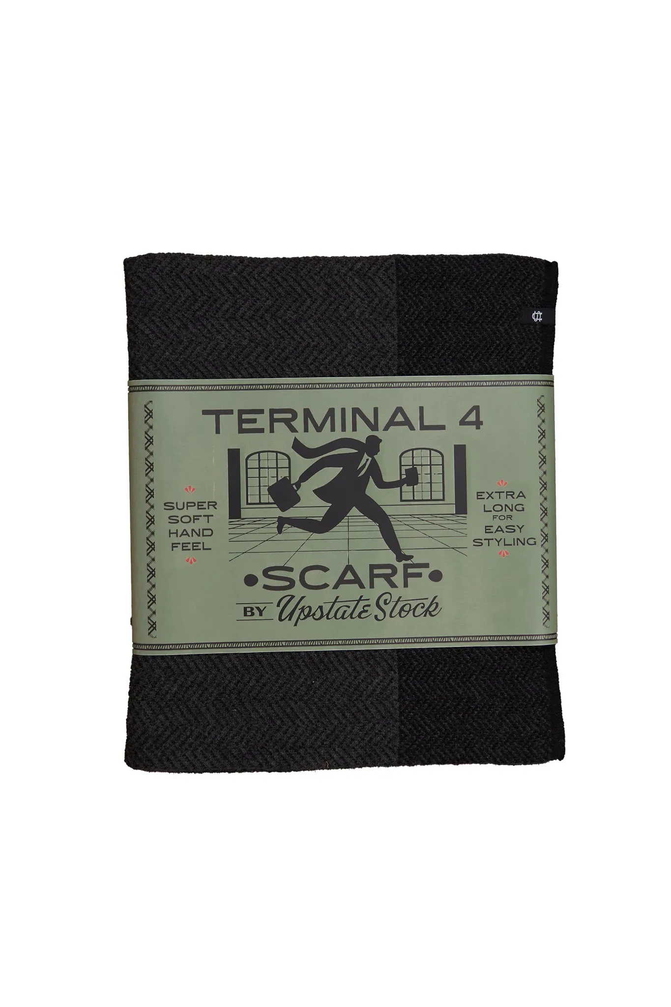 NEW Black Merino Wool and Recycled Polyester Terminal 4 Scarf