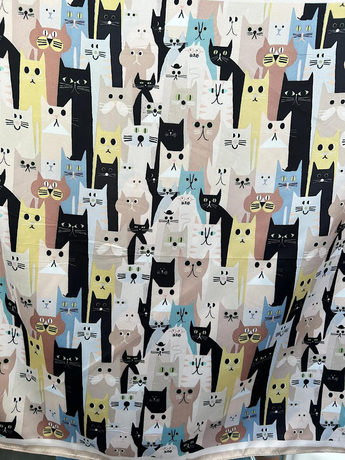 Stone Cat Print Satin Style Scarf