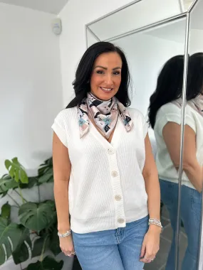 Stone Cat Print Satin Style Scarf