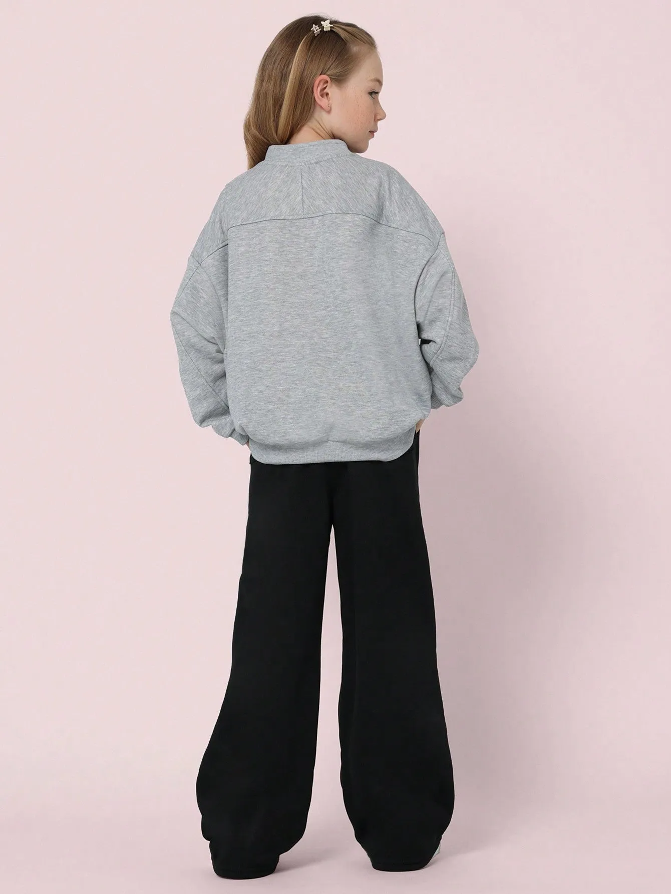 Tween Girl Wide Leg Sweatpants With Drawcords Waist