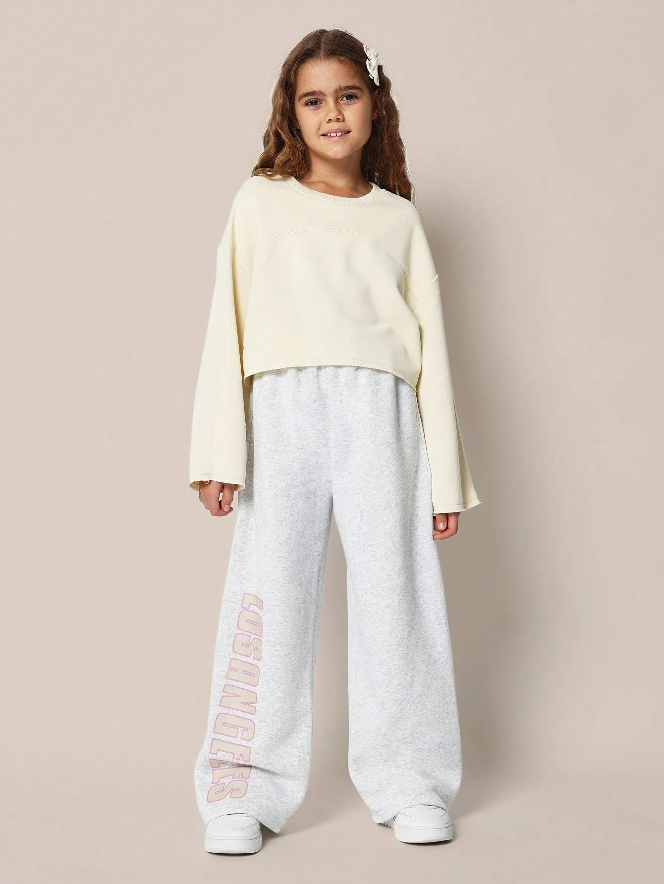 Tween Girls Comfy Drop Crotch Los Angeles Graphic Printed Sweatpants