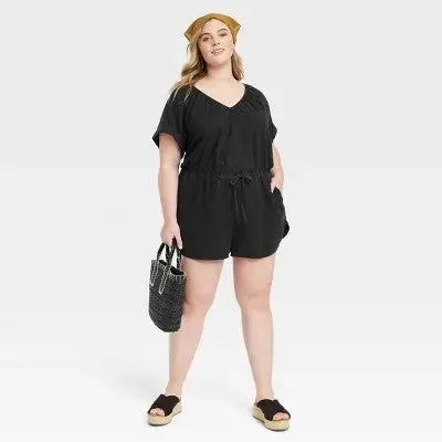 Universal Thread Women's Short Sleeve Rompers Casual Short Jumpsuit