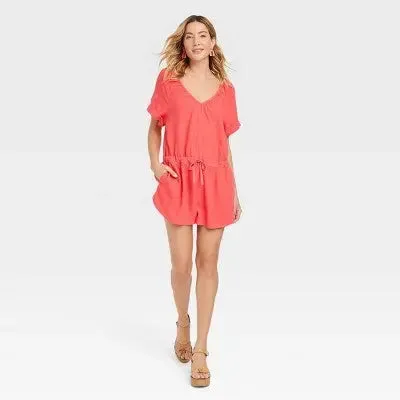 Universal Thread Women's Short Sleeve Rompers Casual Short Jumpsuit