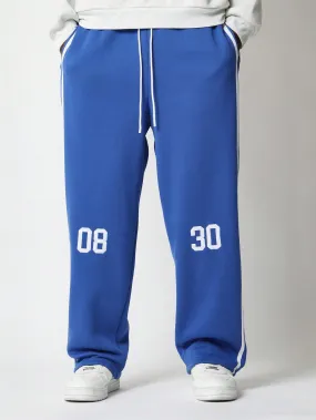 Wide Leg Sweatpants With Number Applique