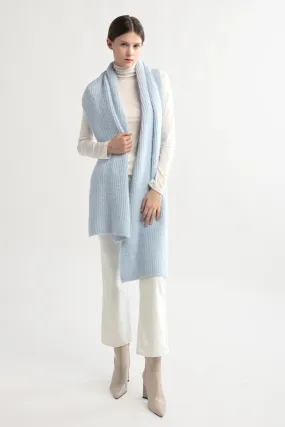 Wool Blend Rib Knit Scarf